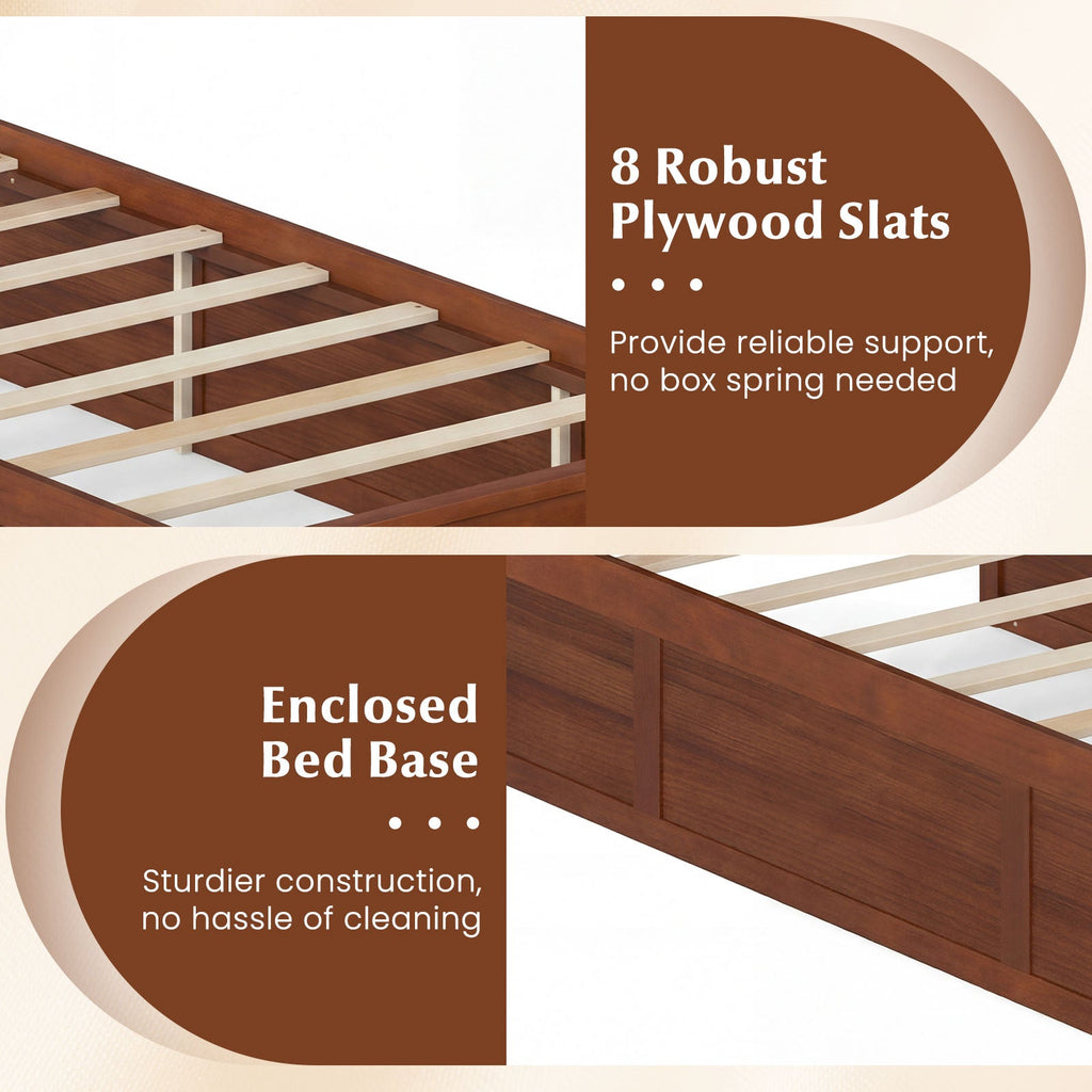 Twin Size Bed Frame with Storage Drawers and Headboard