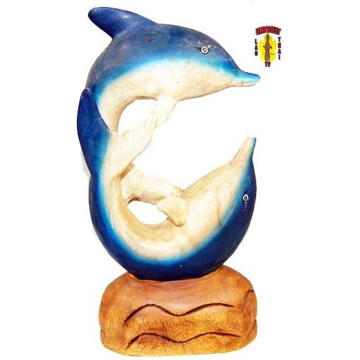 Two Dolphins Blue White