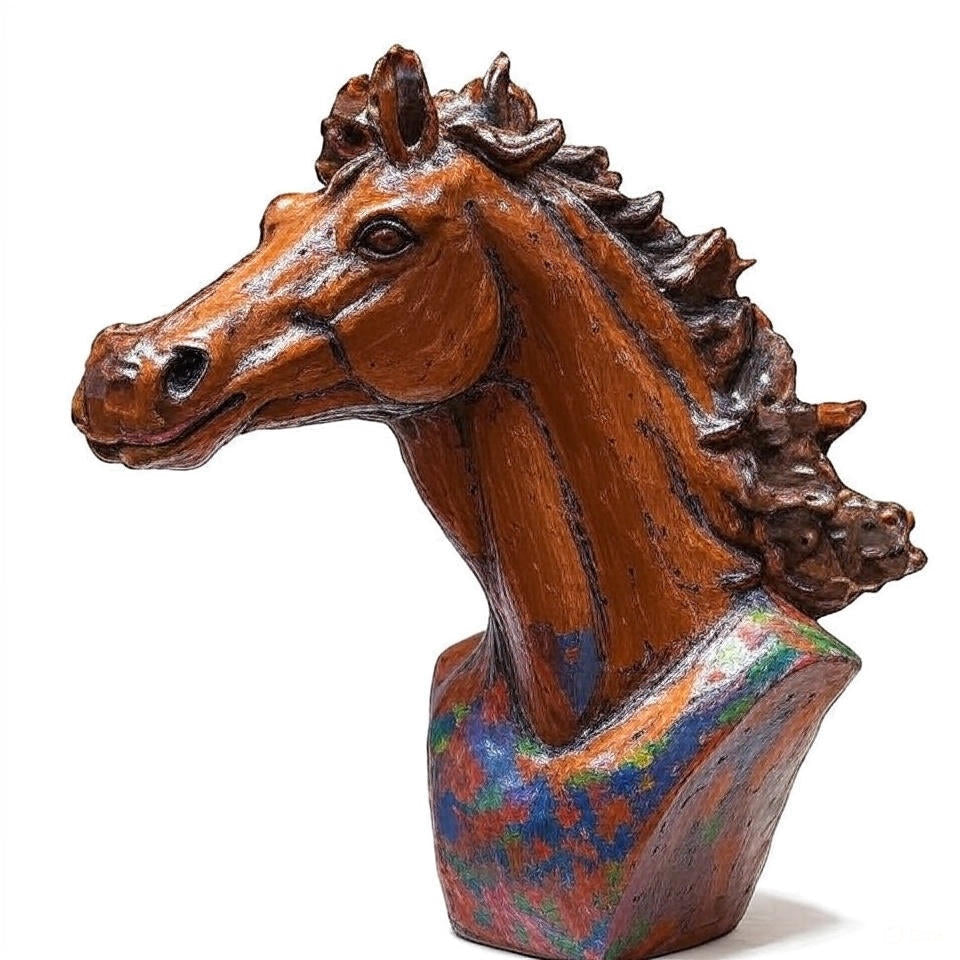 Cast Resin Horse Head 6" Tall