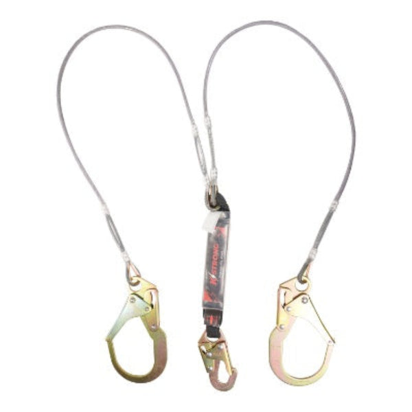 Shock Absorbing Lanyard- Shock Pack - Arc Flash Rated - 1 Snap Hook - 1 Rebar Hook - 6ft