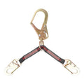 Work Positioning Lanyard Webbing Assembly - 2 Clevis Snap Hooks - 1 Swivel Rebar Hook