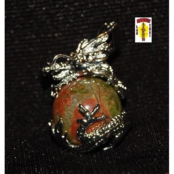 Dragon Pendant with Unakite Stone