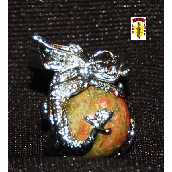 Dragon Pendant with Unakite Stone
