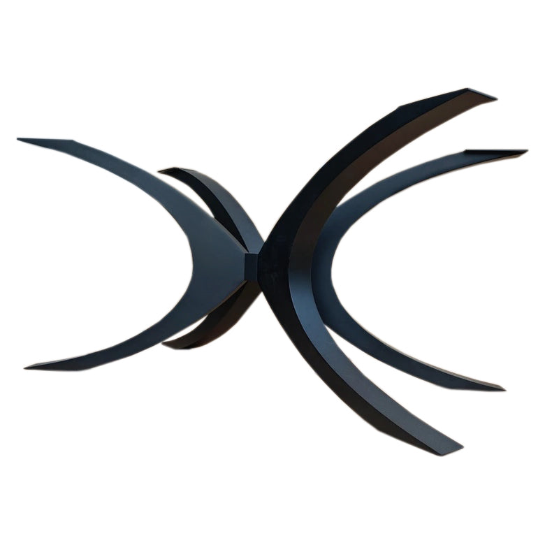 Handcrafted Matte Black Metal Spider Shaped Architectural Table Base