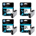 New, Pre-Owned - HP 920 (CD971AN) Black Ink Cartridges 4 Pack
