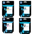 New, Pre-Owned - HP 82 69-ml Black, Magenta, Cyan, Yellow Ink Cartridge, 4 Pack