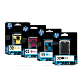 New, Pre-Owned - HP 02 Black and Color Ink Cartridges-4 Pack