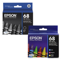 New, Pre-Owned - Epson 68 Black, Cyan, Magenta, Yellow Ink Cartridges