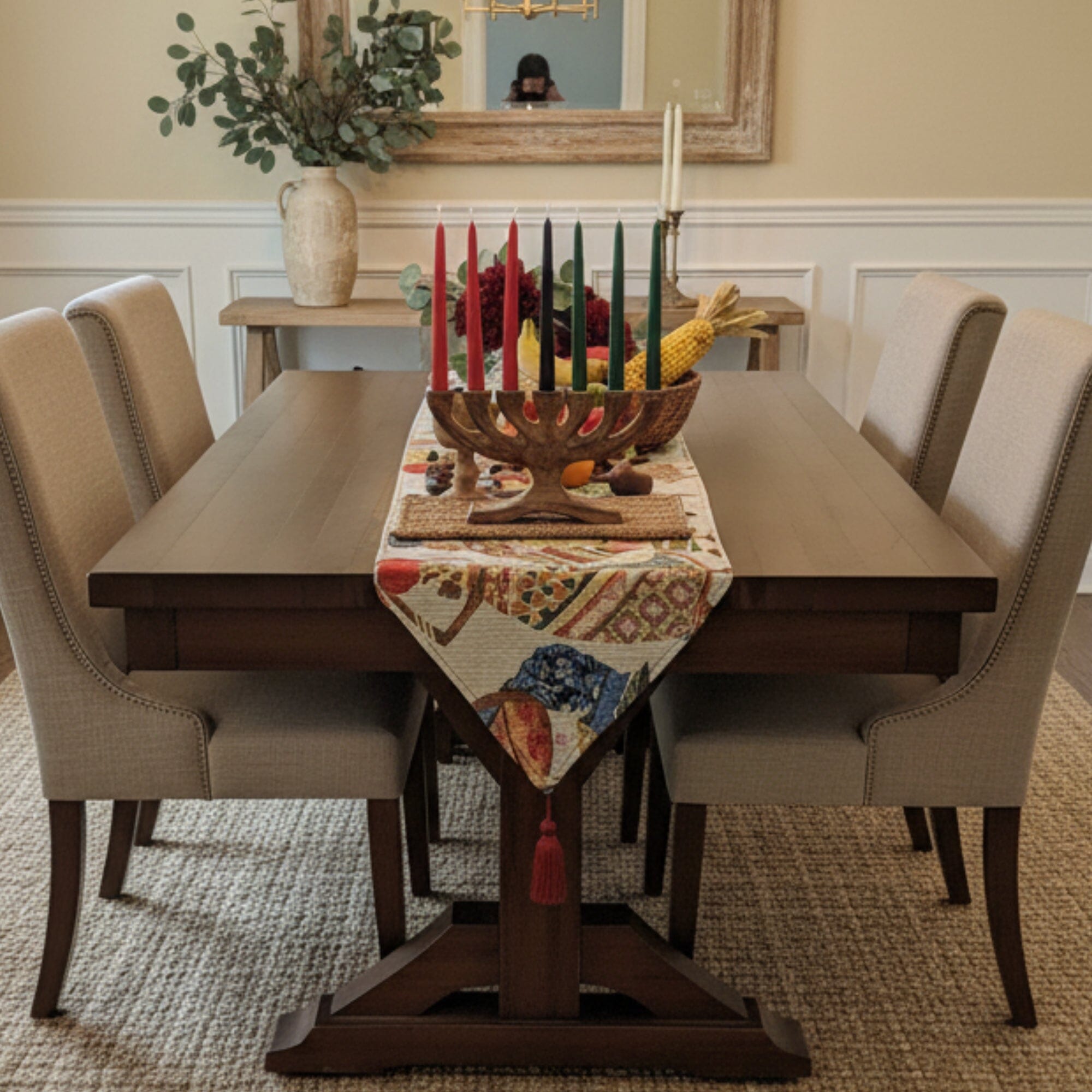 DaDa Bedding Dancing Women African Dreams Elegant Woven Tapestry Dining Table Runner (18117)