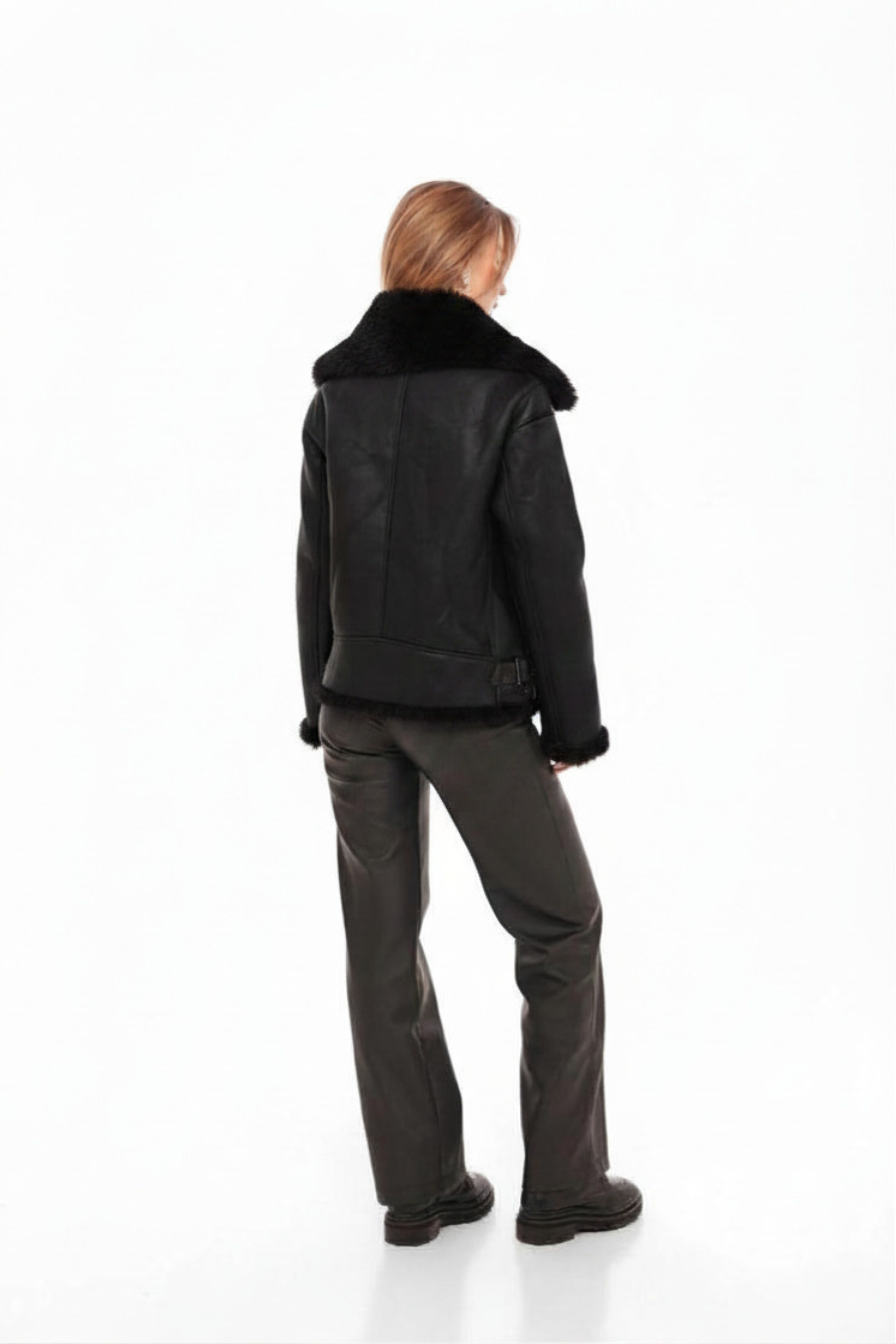 Estella Faux Fur Jacket in Black