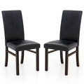 Upholstered Dining Chairs Set of 2 with Solid Rubber Wood Legs