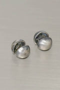 Vintage Dimensional Earrings - Distressed Double-Sided Hemisphere Studs