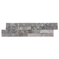 Gray Marble Ledger Panel Wall Tile 6x24 - Ventana Natural Stone 3D Textured Finish