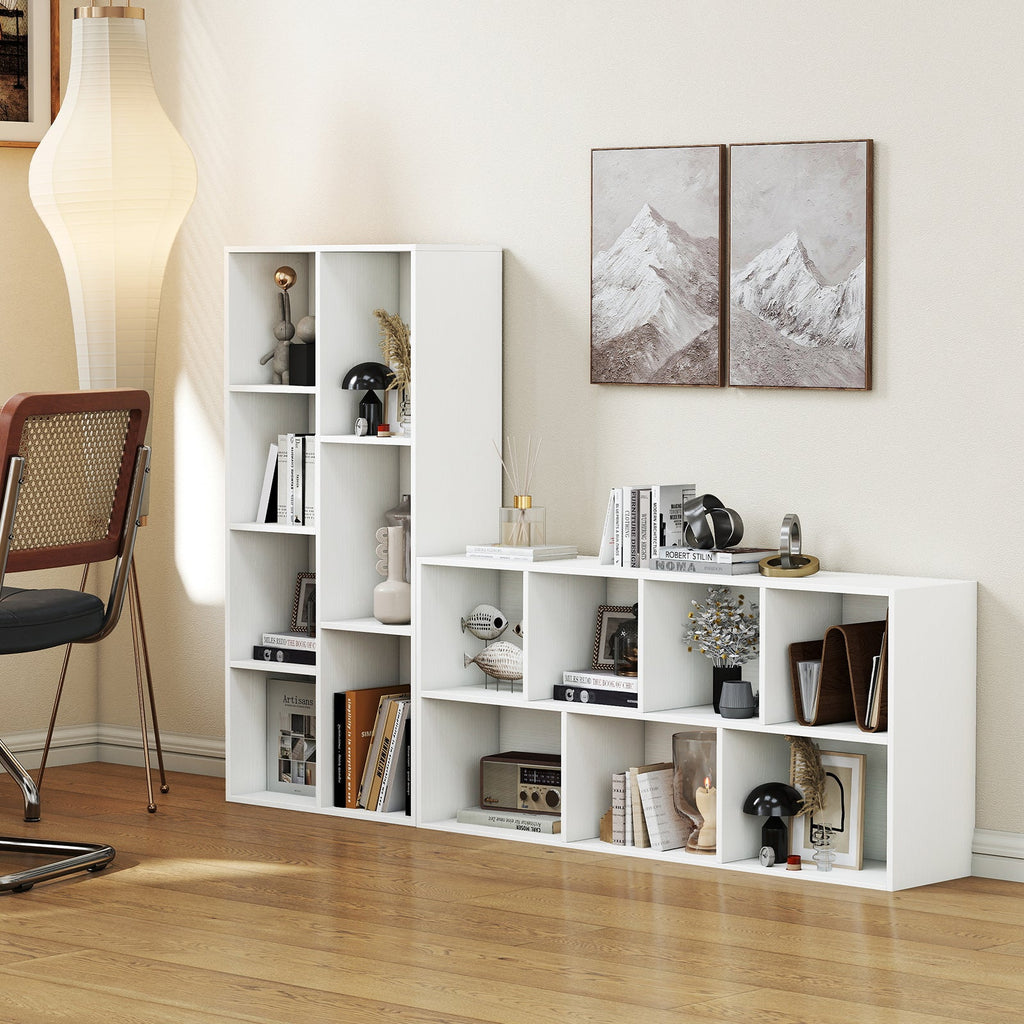 Vertical or Horizontal Freestanding Bookshelf with 7 Compartments