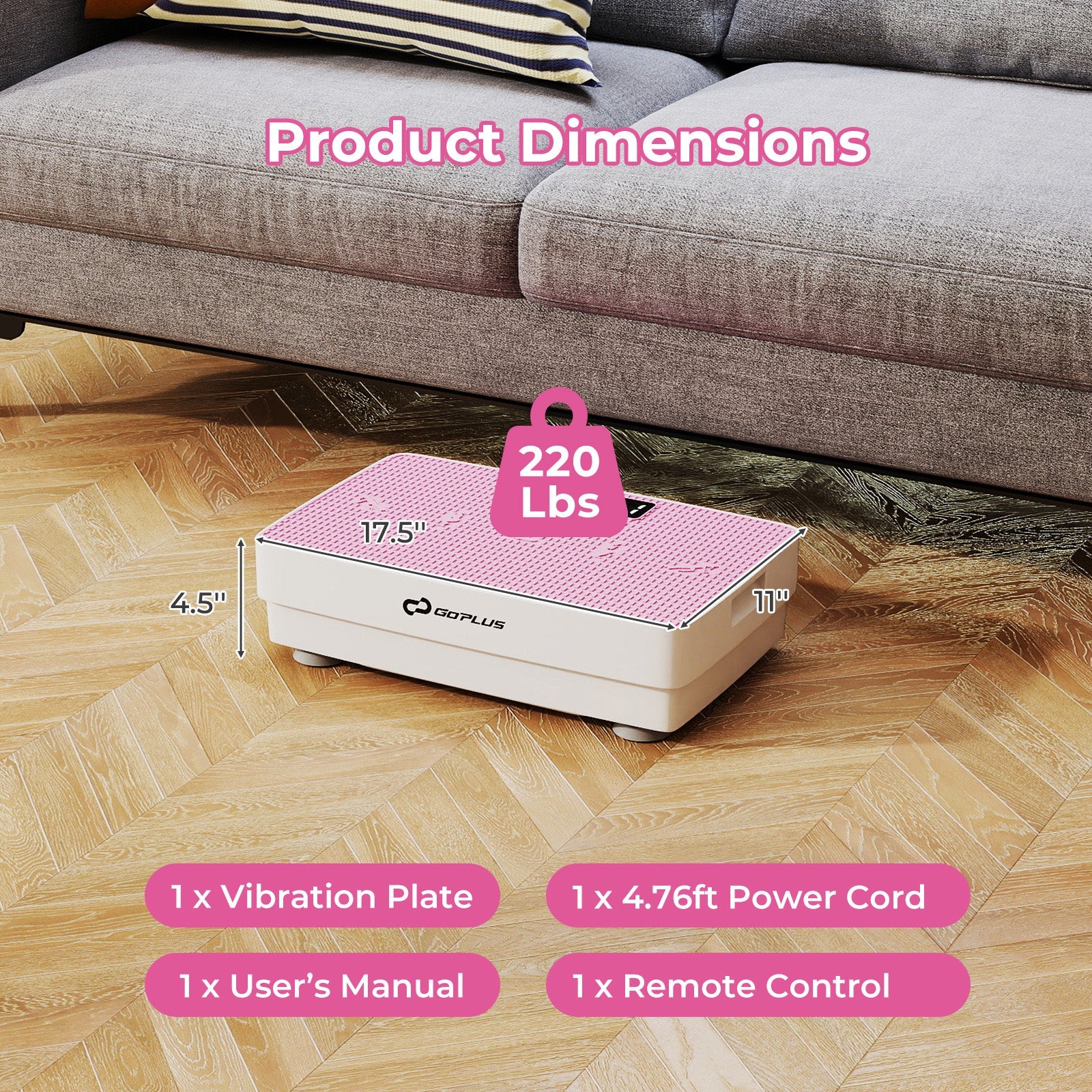 Vibration Plate Exercise Machine with Gravity Sensor and Remote Control for Home Gym