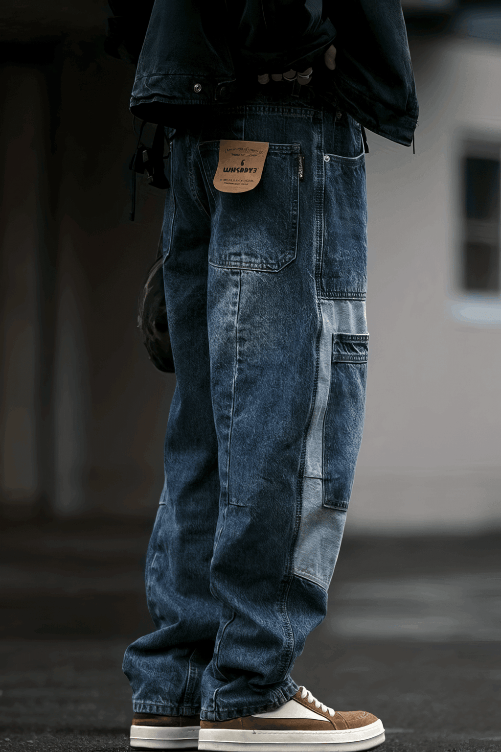 Vintage Washed 15oz Denim Cargo Pants – Loose Fit