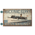 Mackinac Ferry - Wood & Metal Wall Art