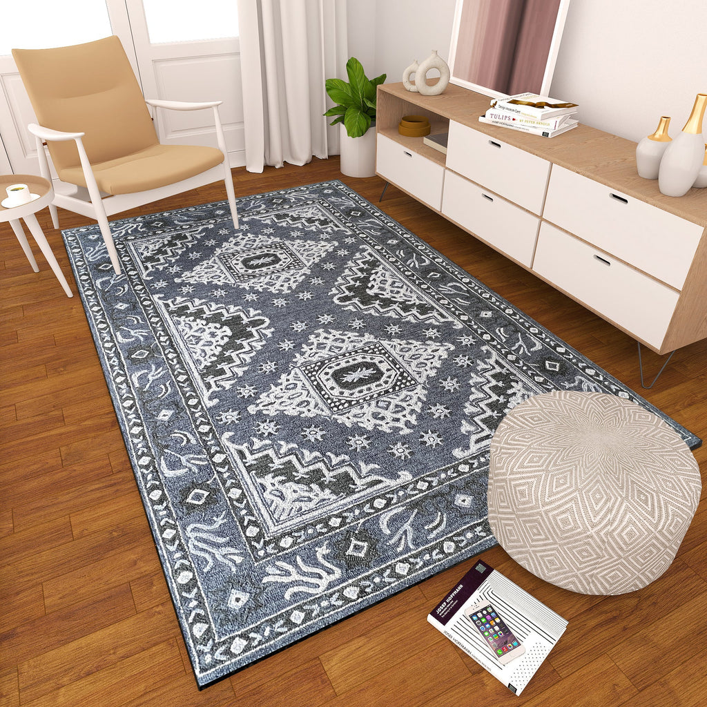Premium Hand-Tufted Rug Made of 100% Wool  - Wandering Star - 5x8 Feet