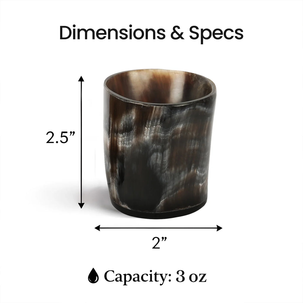Buffalo Horn Whiskey Shot Glasses 6.5 oz - (Pack of 5)