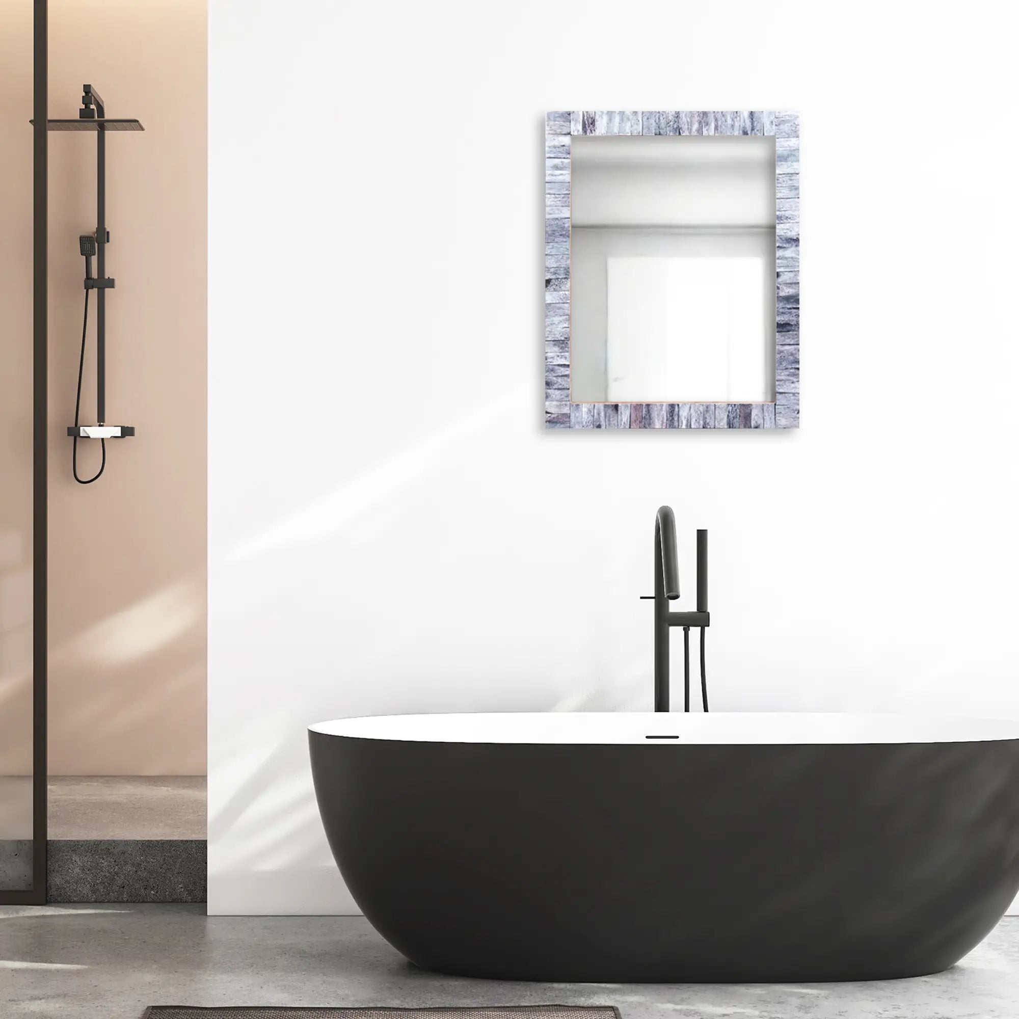 Make To Order Classic Grey Mirror Bone Inlay Collection in 4 Sizes
