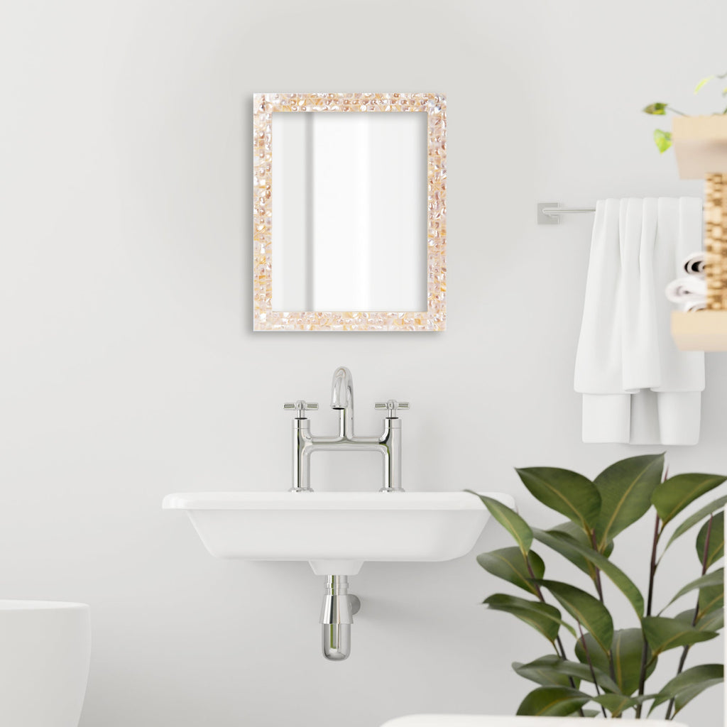 Make To Order Mother Of Pearl White Mirror in 9 Sizes