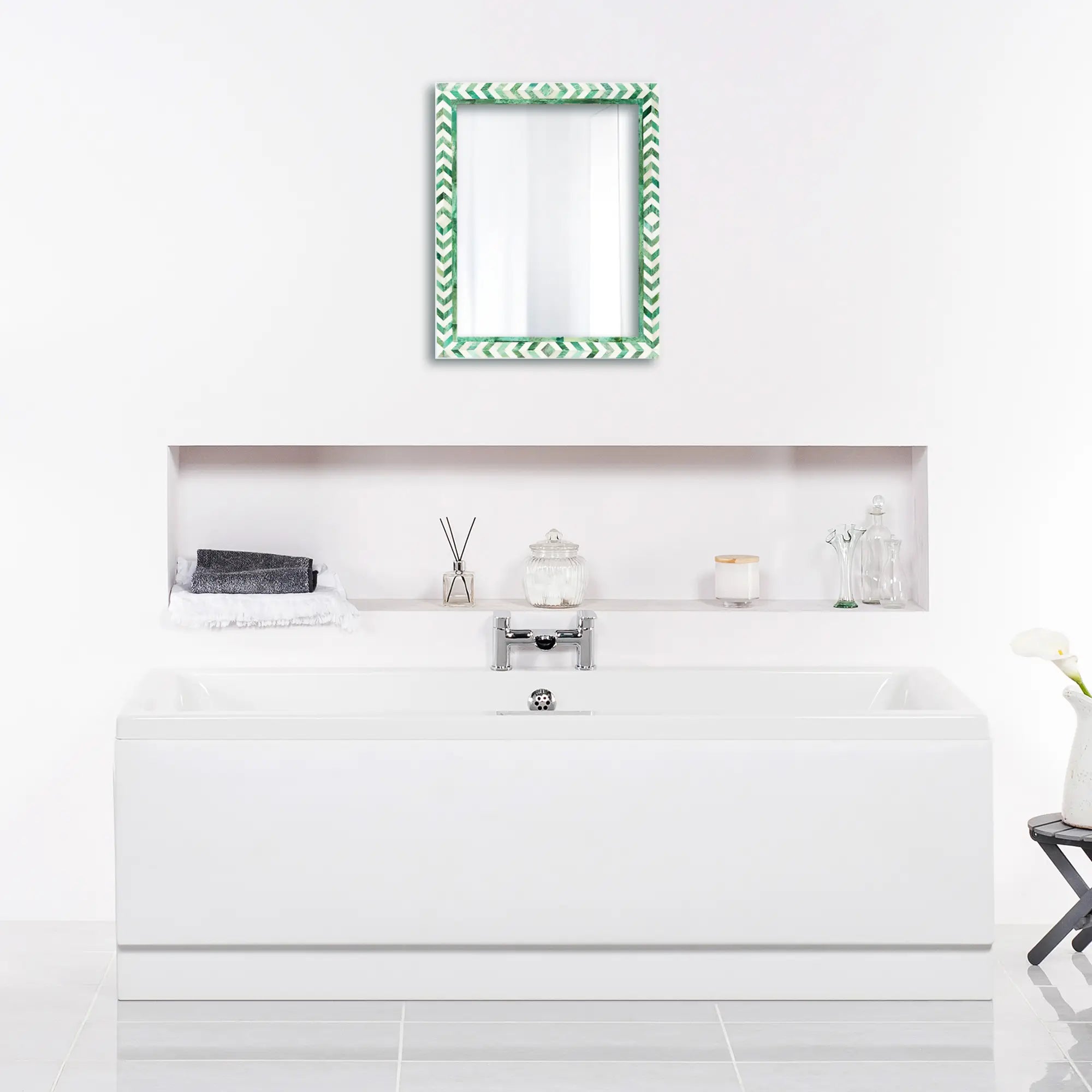 Make To Order Taj Green Mirror Bone Inlay Collection in 4 Sizes