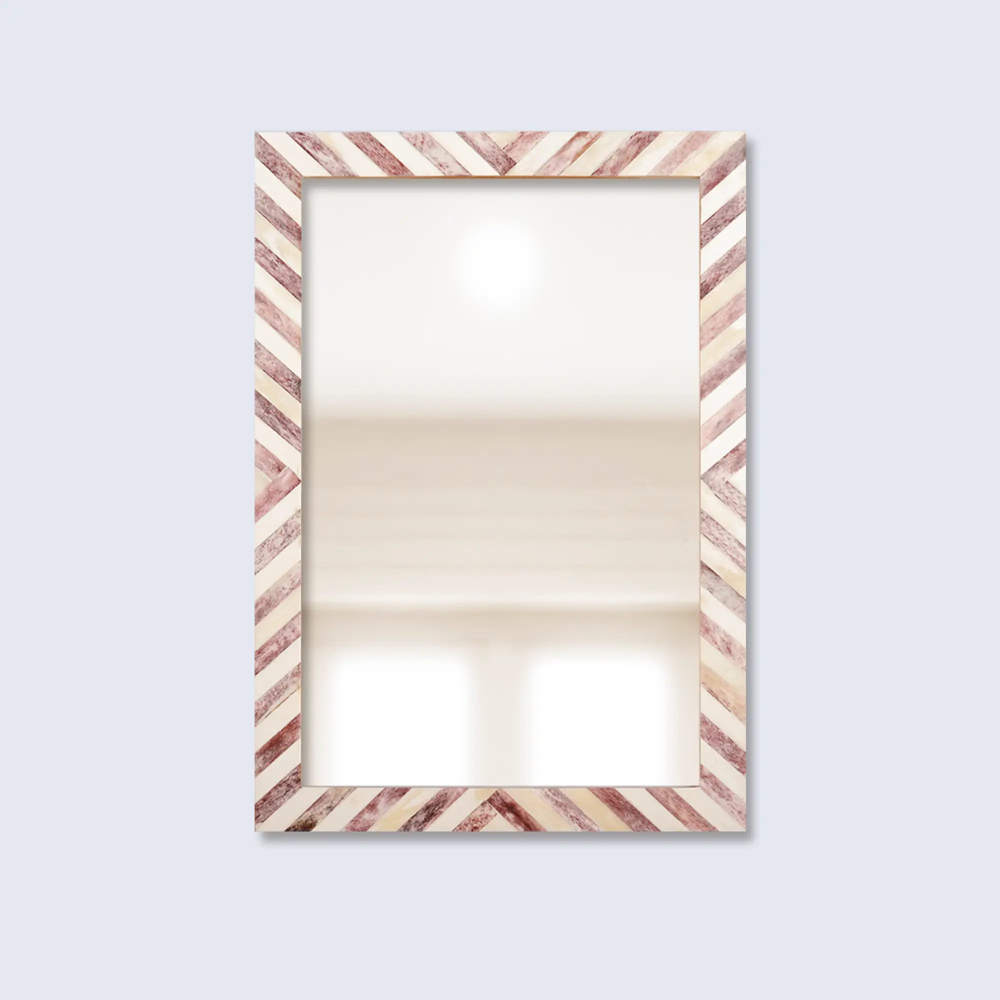 Make To Order Chevron Brown Mirror Bone Inlay Collection in 4 Sizes