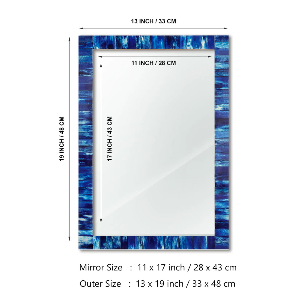Make To Order Classic Blue Mirror Bone Inlay Collection in 4 Sizes