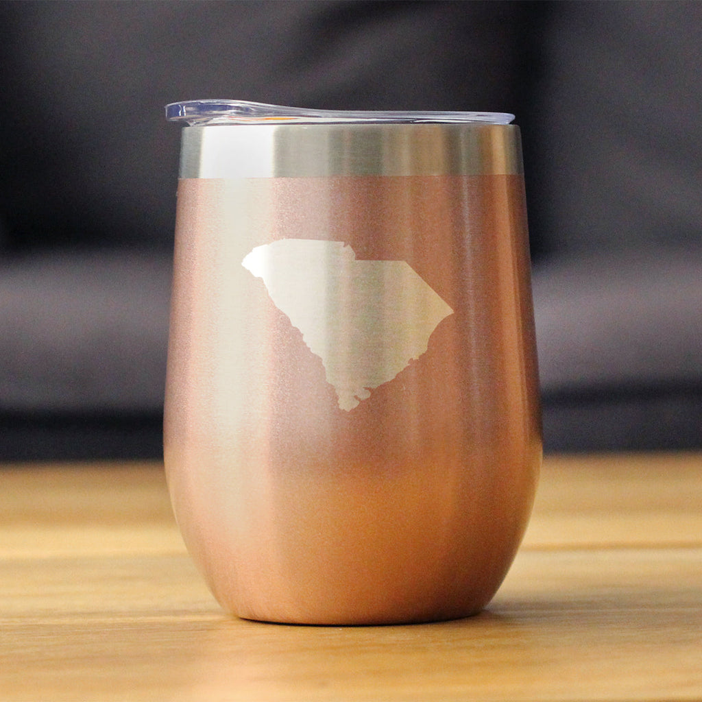 South Carolina State Outline - Wine Tumbler