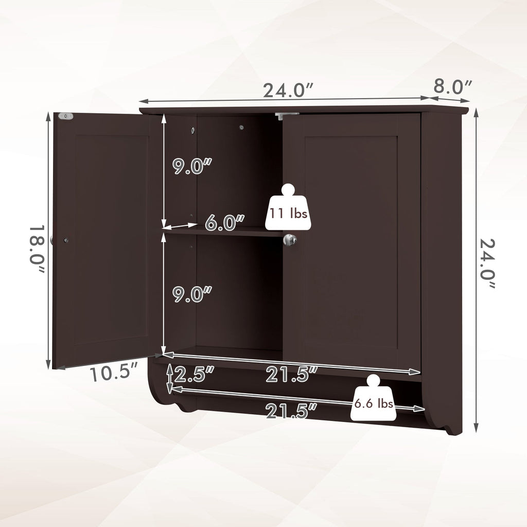 Wall Mounted Bathroom Storage Medicine Cabinet with Towel Bar
