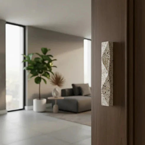 Modern Concrete Mezuzah Design for Modern Jewish Homes - Wave Series