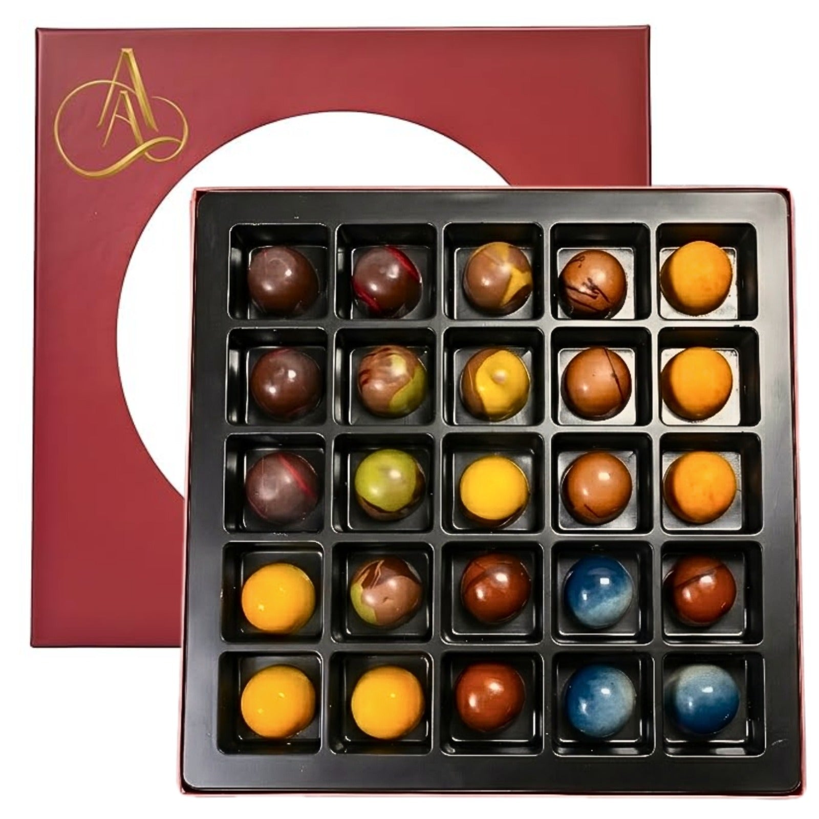 Andy Anand Sugar-Free Monet Chocolate Truffles & Pralines, 25 pc – 60% Cacao, Keto & Diabetic-Friendly, Luxury Birthday & Holiday Gift Box
