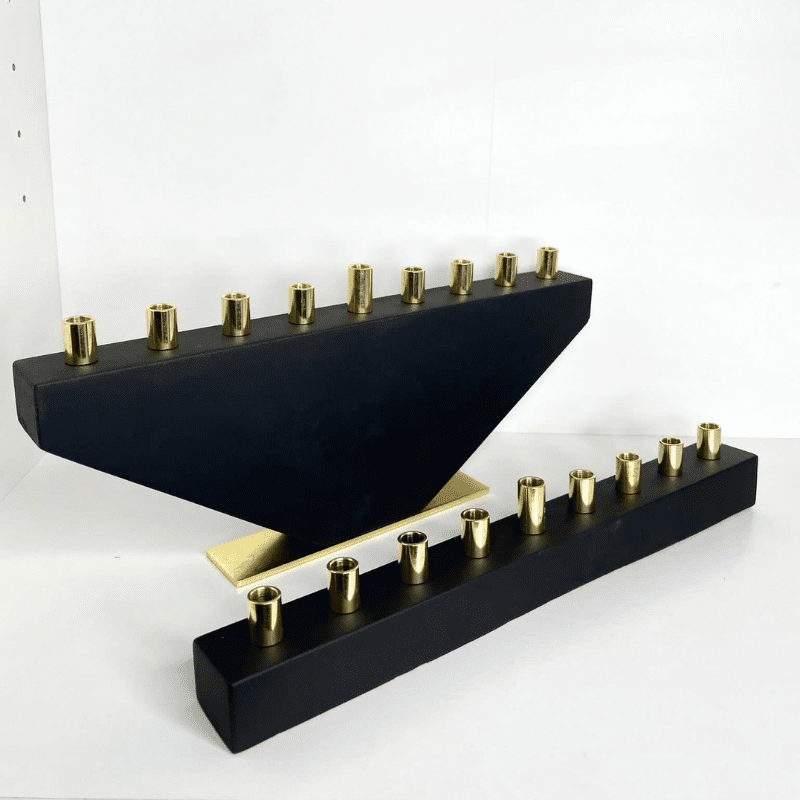 Sleek Concrete Menorah for Hanukkah Decorations - Fancy Lady Series