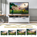 41.5 Inch Modern TV Stand with 2 Cabinets for TVs up to 48 Inch-White