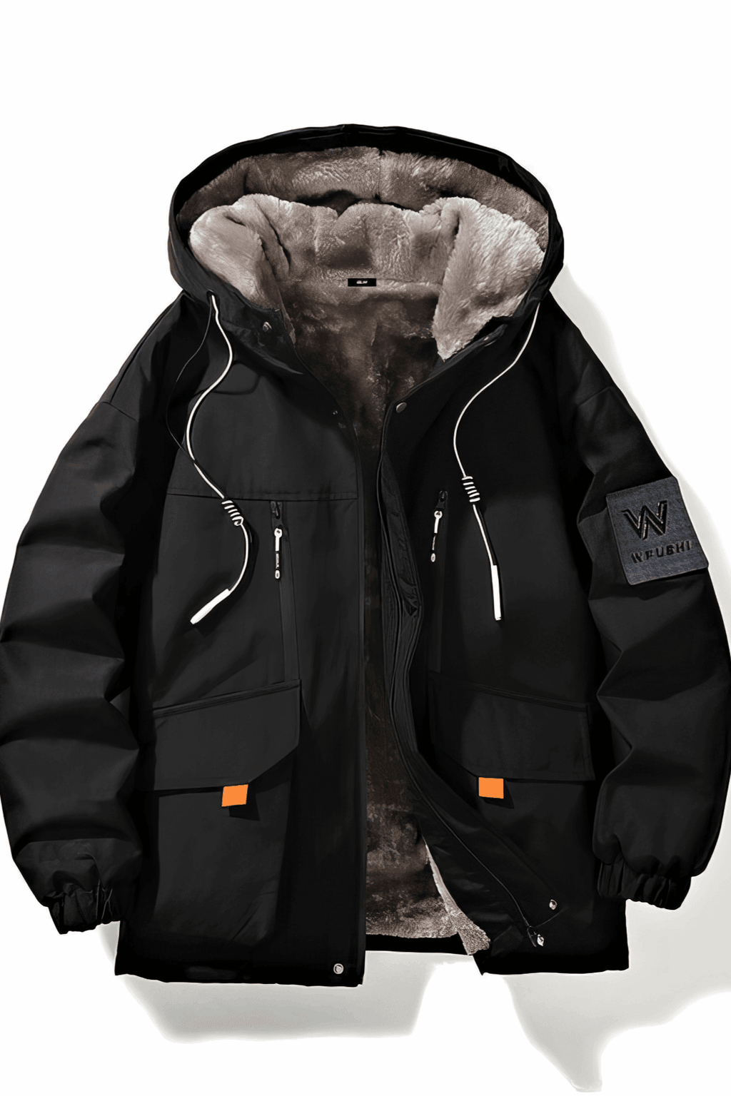 Winter Work Jacket for Men – Hooded, Warm, Fleece Lined