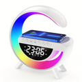 Wireless Charging Alarm Clock Atmosphere Light Intelligent RGB Bedlight, Multi Functional Bluetooth Speaker, Dimmable, Music Sync