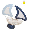 Table Top Sea Décor Theme Wood and Seashell Boat