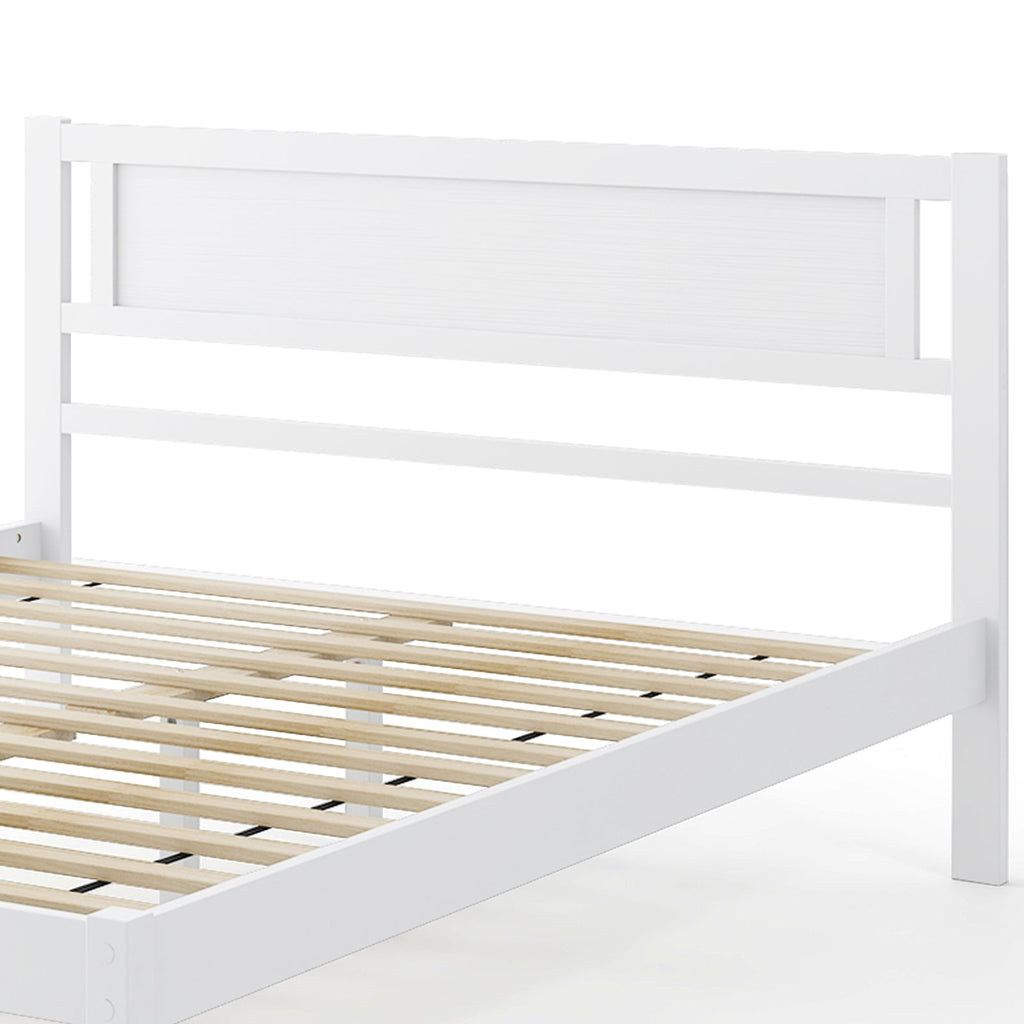 Twin/Full/Queen Size Wood Bed Frame with Headboard and Wooden Slats Support