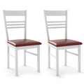 Wood Dining Chairs Set of 2 with Rubber Wood Frame