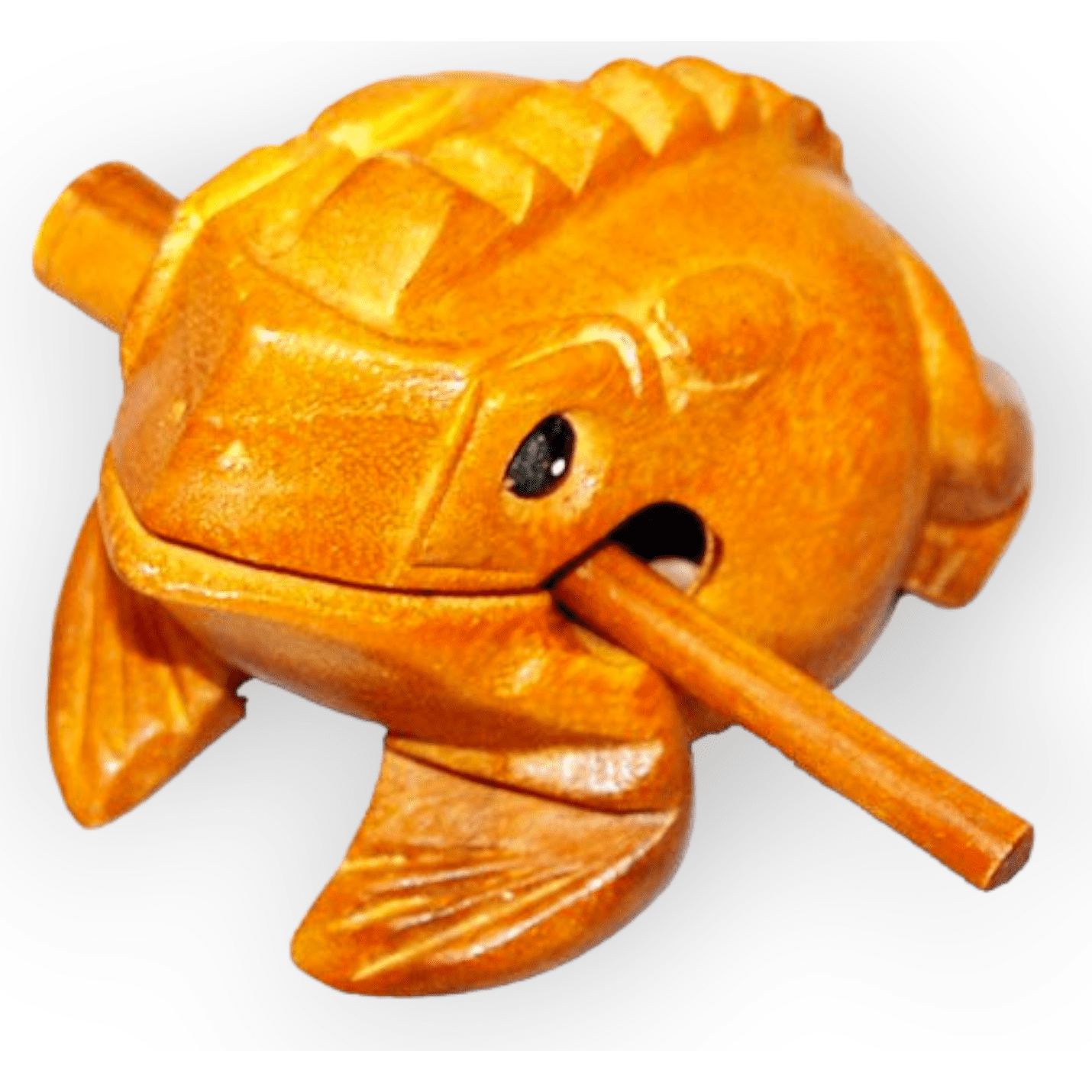 Wooden Croaking Frog 5" Long Frog Rasp Guiro