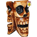 Wooden Three Headed Skull