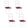 Wooden Dining Chairs Set of 4 Armless Kitchen Chairs with Hollowed Backrest