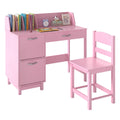 Wooden Kids Study Desk and Chair Set Student Workstation