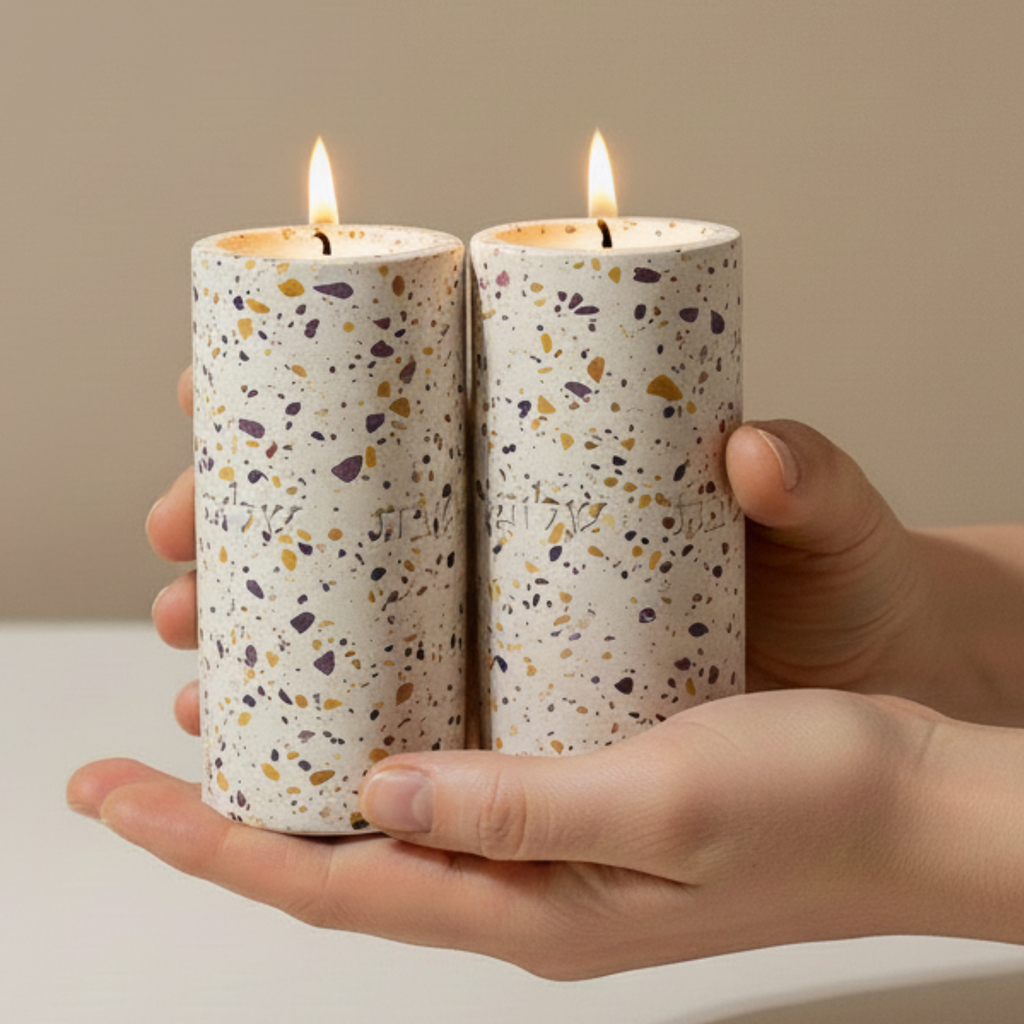 Modern Judaica Terrazzo Candle Holders – Terrazzo Series