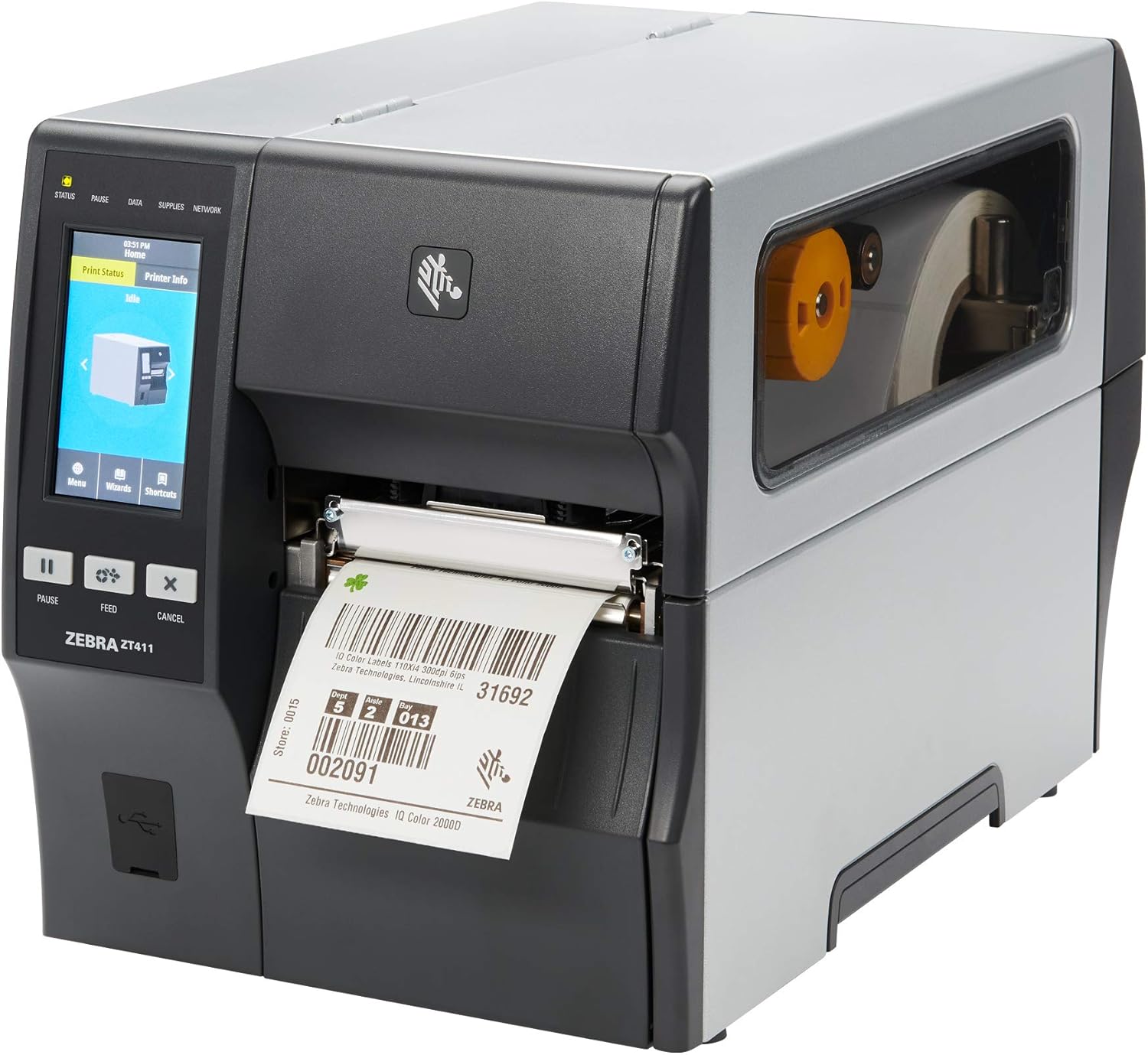 Zebra ZT411 300DPI Thermal Printer Touch Display USB RJ45 DB9 Bluetooth ZT41143-T010000Z