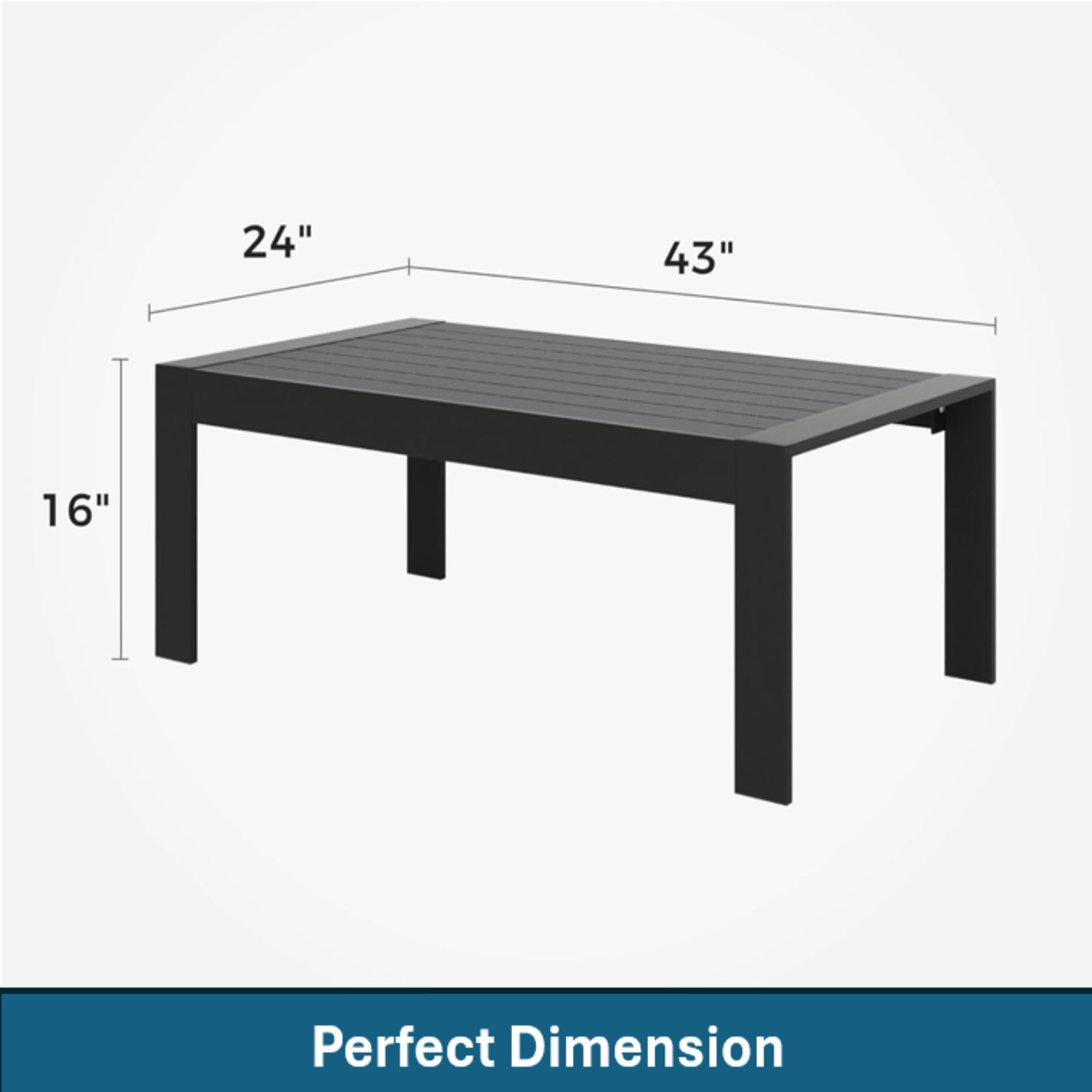 3 Piece Outdoor Patio Set Aluminum Black Gray Cushions
