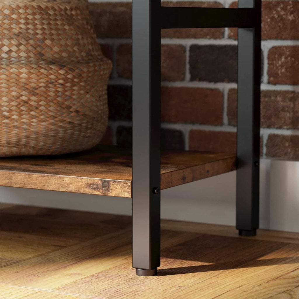 Triple Wide 5 Tier Industrial Bookshelf Matte Black