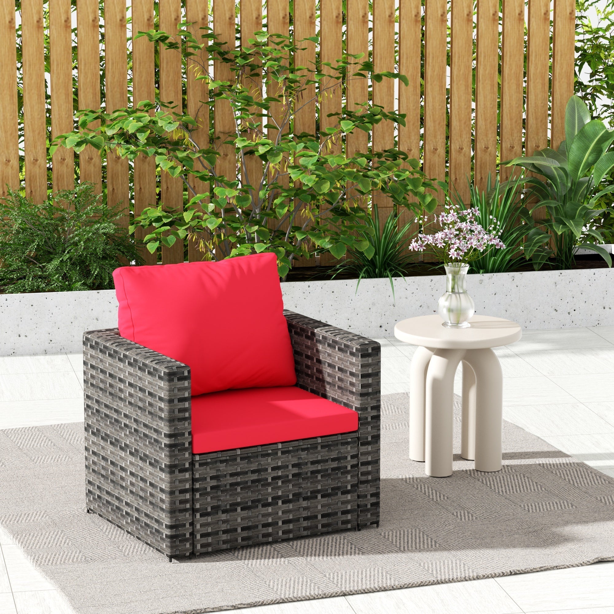 Outdoor Sofa Set PE Rattan Gray 2 Piece 360lb