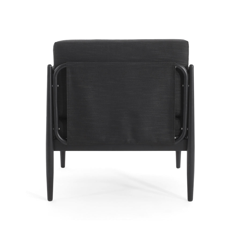 Dawson Outdoor Patio 2pcs Black Aluminum Club Chair Set with Water-Resistant