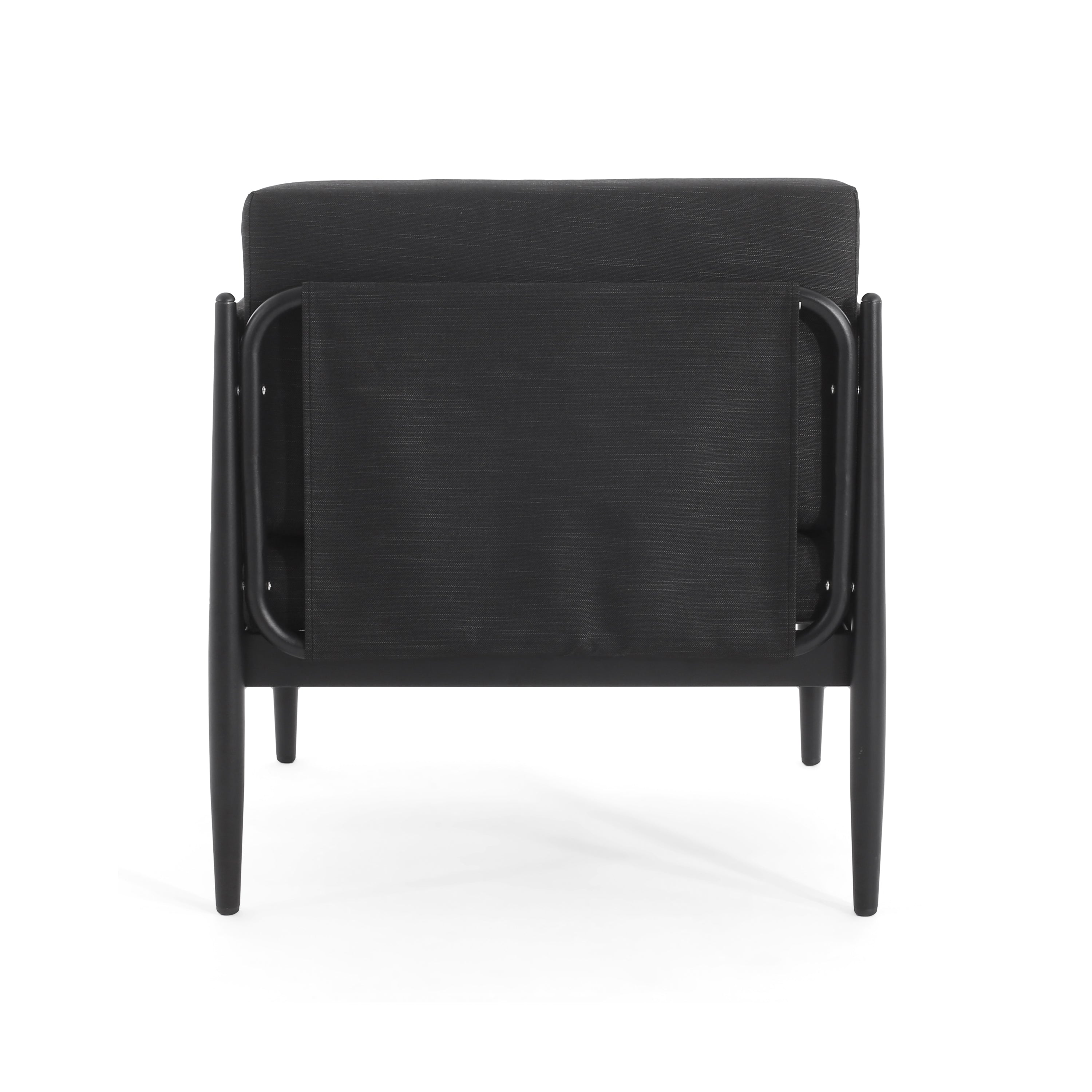 Dawson Outdoor Patio 2pcs Black Aluminum Club Chair Set with Water-Resistant